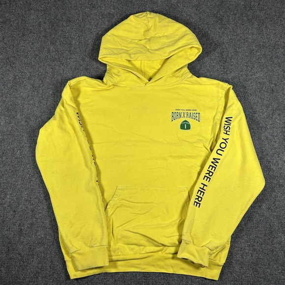 BORN X RAISED Other - Born x Raised Wish You Were Here Yellow Pullover Hoodie Men's Size XL  #2506